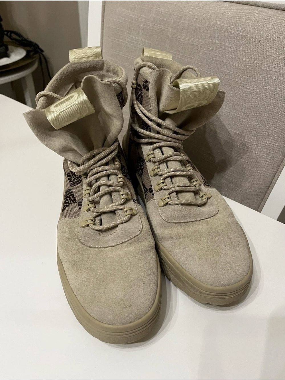 Steve Madden Men's Beige/Tan Suede High-Top Boots